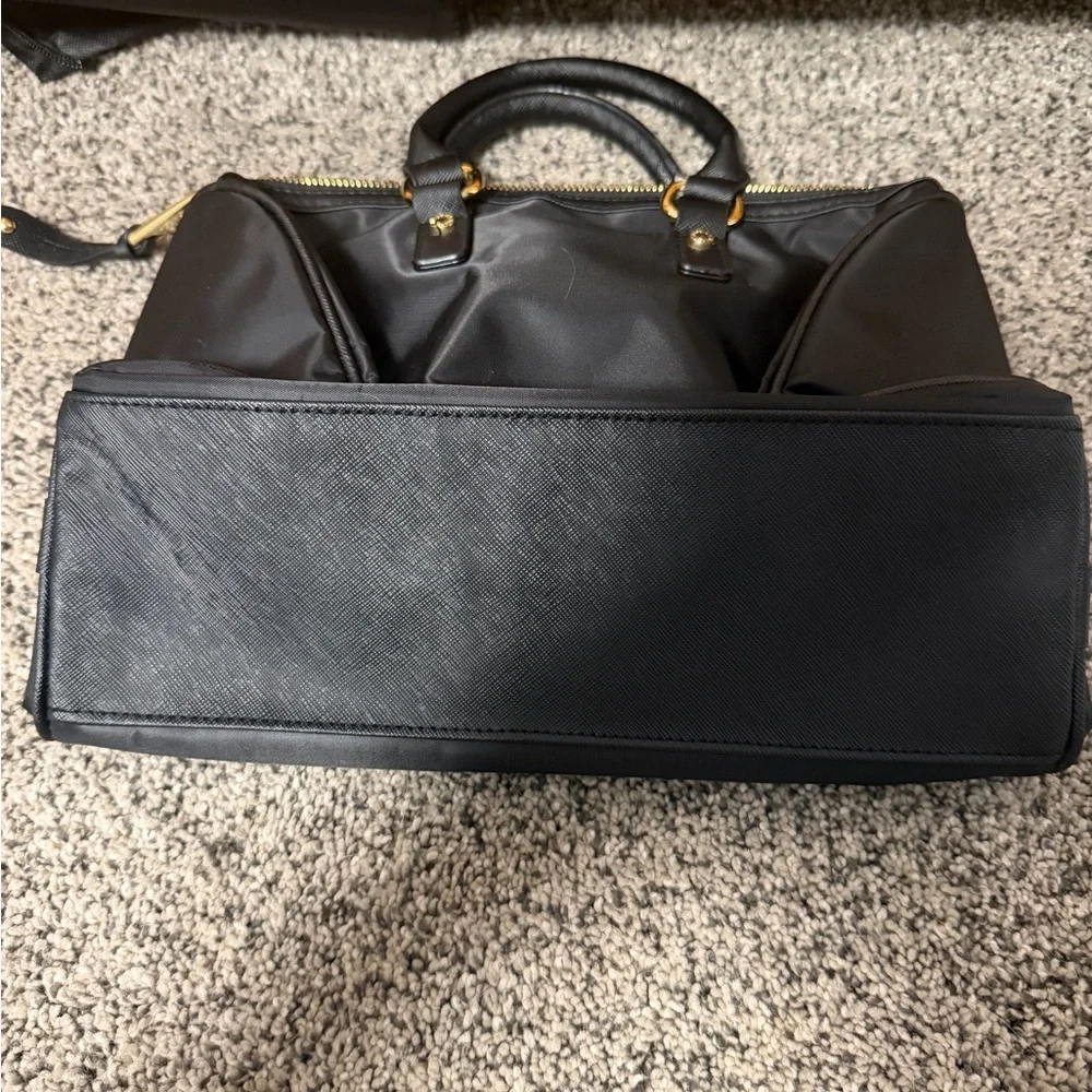Victoria's Secret Black Satchel Handbag Pink Lining - Picture 5 of 5